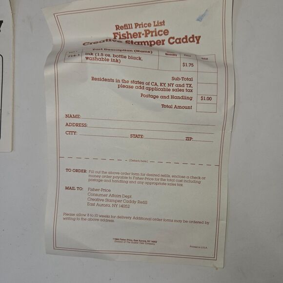 Vintage Fisher Price Creative Stamper Caddy Jungle Scenes #746 1980s Craft Set - Picture 13 of 16